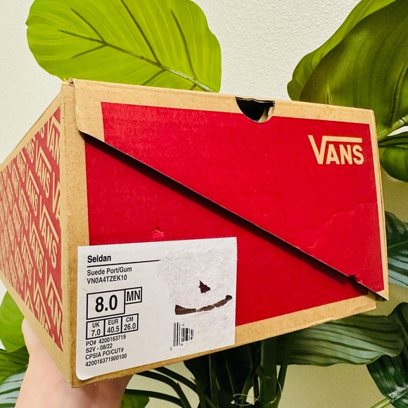 ♥️NEW🥀 VANS Seldan Suede Port/Gum Men’s Sneakers Size 8 - Picture 7 of 7